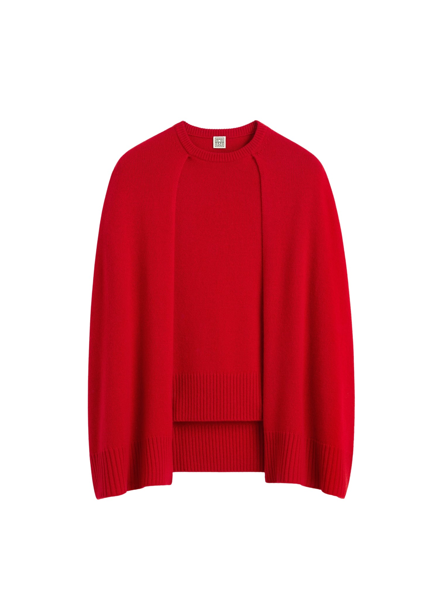 Toteme-Crew-Cape-Knit-Poppy17847_nobg Totême Crew Cape Knit Poppy - Knitwear - Scandinavian Minimalist Luxury at Luxury Shoes