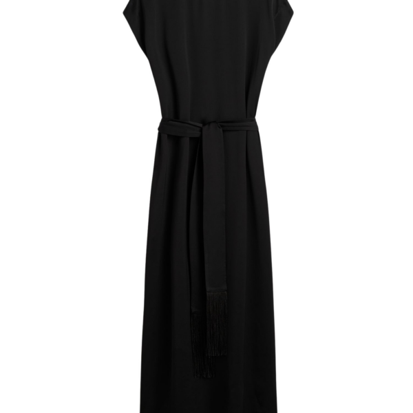 Totême Crew Satin Dress Black - Dresses - Scandinavian Minimalist Luxury at Luxury Shoes 