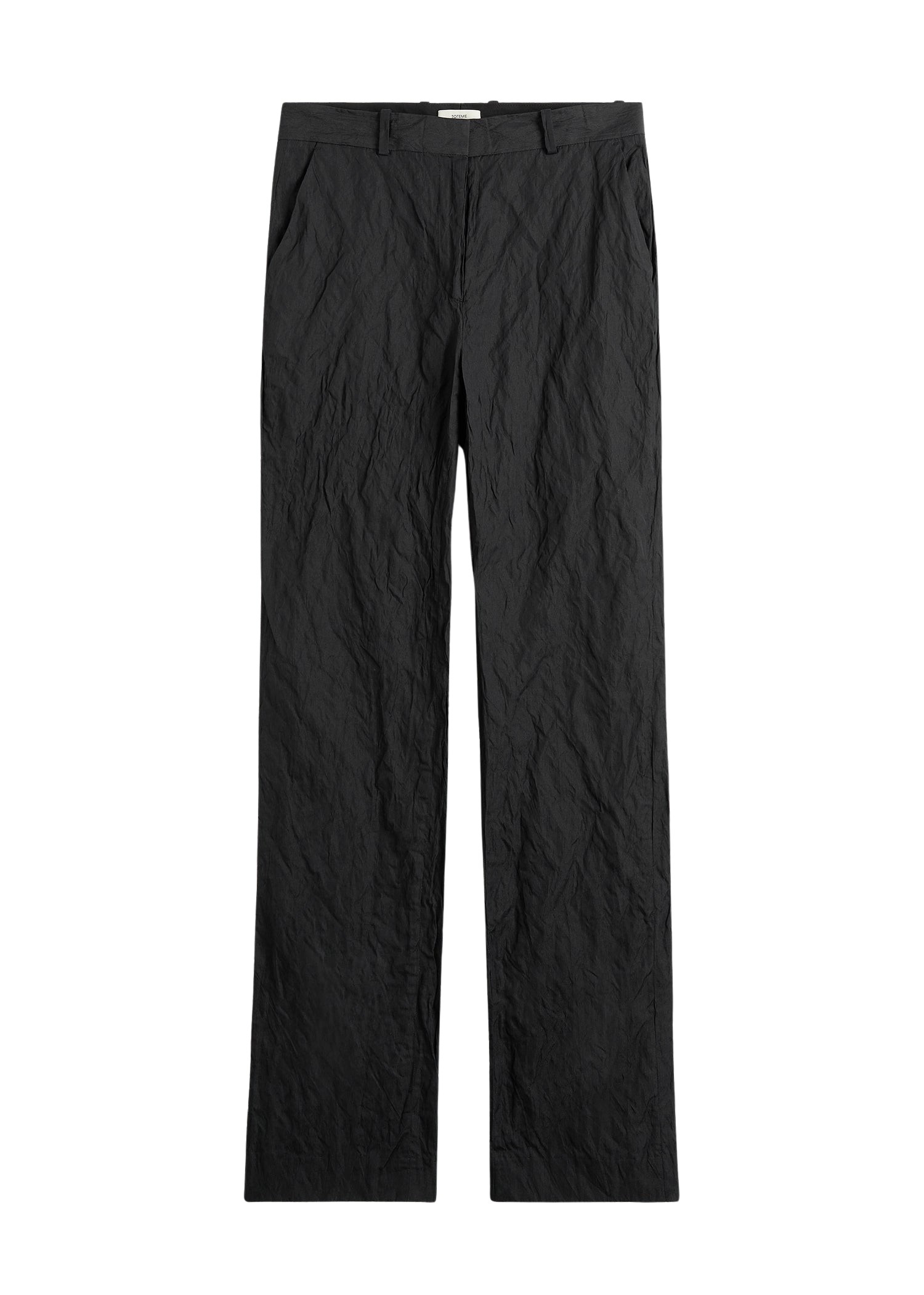 Toteme-Crinkled-Cotton-Trousers-Black95886_nobg Totême Crinkled Cotton Trousers Black - Pants - Scandinavian Minimalist Luxury at Luxury Shoes