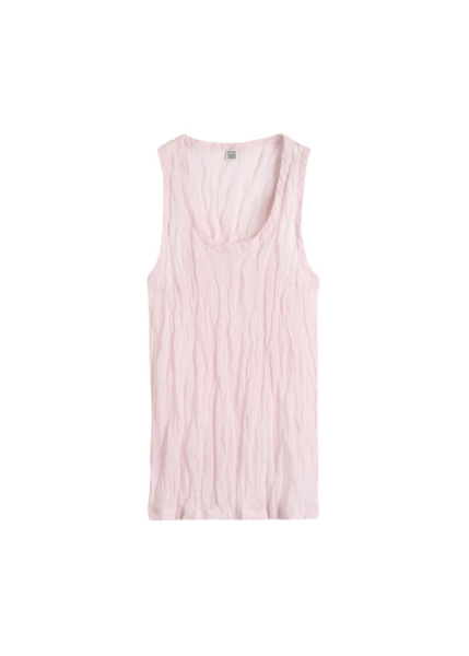 Totême Crinkled Gauze Tank Bloom - Tops - Scandinavian Minimalist Luxury at Luxury Shoes 