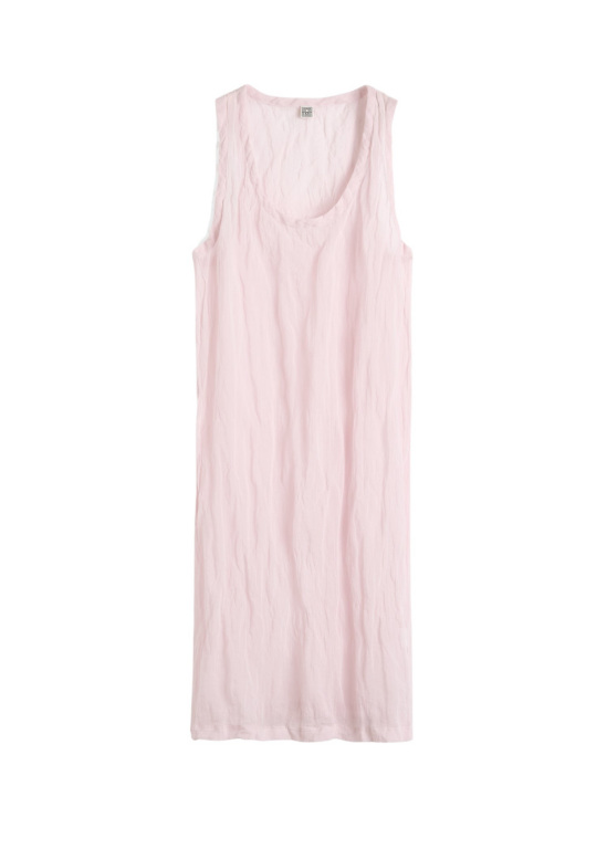 Totême Crinkled Gauze Tank Dress Bloom - Dresses - Scandinavian Minimalist Luxury at Luxury Shoes 