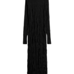 Totême Crinkled Knit Long-Sleeve Dress Black - Dresses - Scandinavian Minimalist Luxury at Luxury Shoes 
