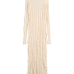 Toteme-Crinkled-Knit-Long-Sleeve-Dress-Pale-Apricot11415_nobg Totême Crinkled Knit Long-Sleeve Dress Pale Apricot - Dresses - Scandinavian Minimalist Luxury at Luxury Shoes