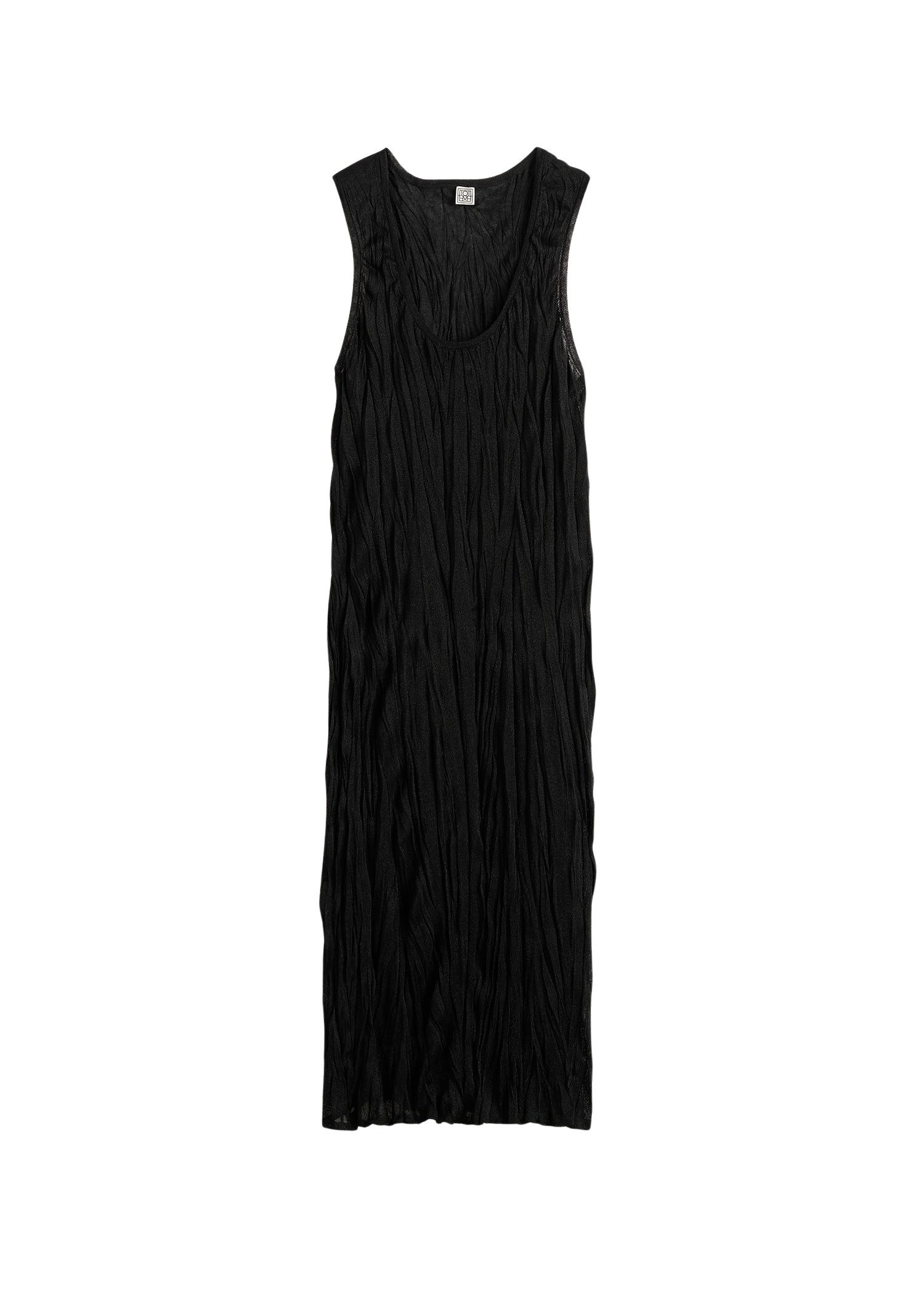 Toteme-Crinkled-Knit-Tank-Dress-Black79261_nobg Totême Crinkled Knit Tank Dress Black - Dresses - Scandinavian Minimalist Luxury at Luxury Shoes