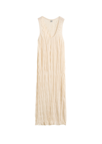 Totême Crinkled Knit Tank Dress Pale Apricot - Dresses - Scandinavian Minimalist Luxury at Luxury Shoes 