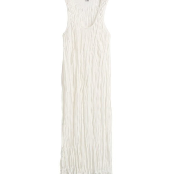 Toteme Crinkled Knit Tank Dress White