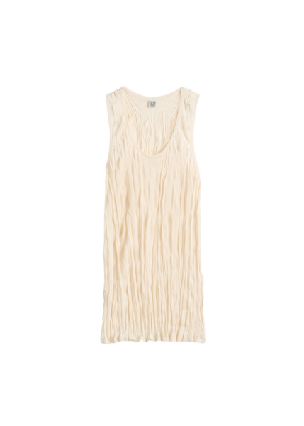 Totême Crinkled Knit Tank Pale Apricot - Tops - Scandinavian Minimalist Luxury at Luxury Shoes 