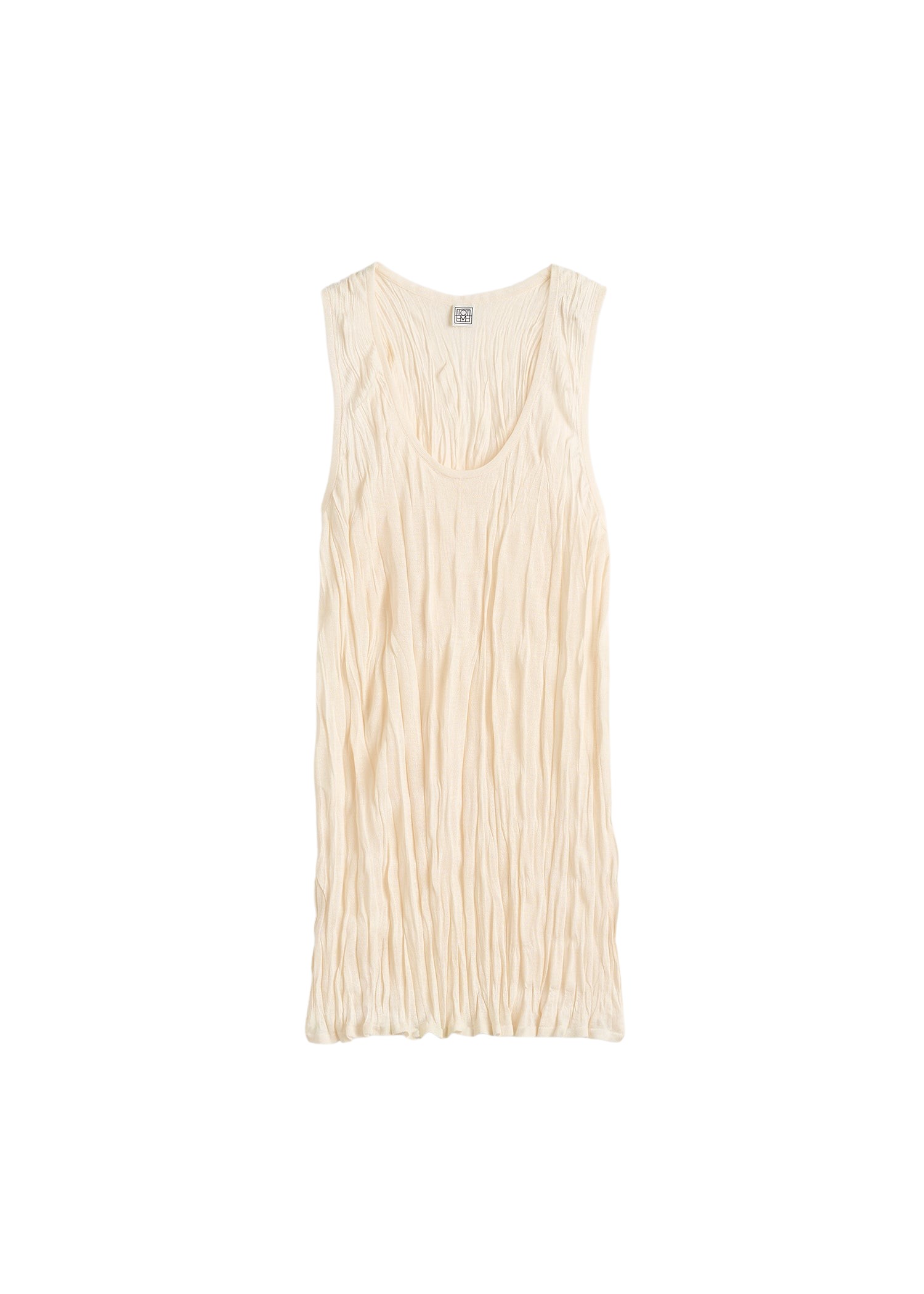Toteme-Crinkled-Knit-Tank-Pale-Apricot81217_nobg Totême Crinkled Knit Tank Pale Apricot - Tops - Scandinavian Minimalist Luxury at Luxury Shoes