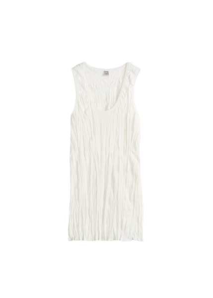 Totême Crinkled Knit Tank White - Tops - Scandinavian Minimalist Luxury at Luxury Shoes 