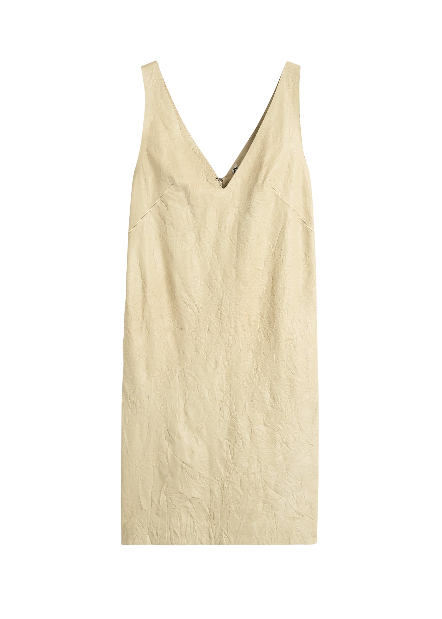 Toteme-Crinkled-Leather-Dress-Champagne55673_nobg Totême Crinkled Leather Dress Champagne - Dresses - Scandinavian Minimalist Luxury at Luxury Shoes