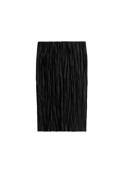 Totême Crinkled Linen Skirt Black - Skirts - Scandinavian Minimalist Luxury at Luxury Shoes 