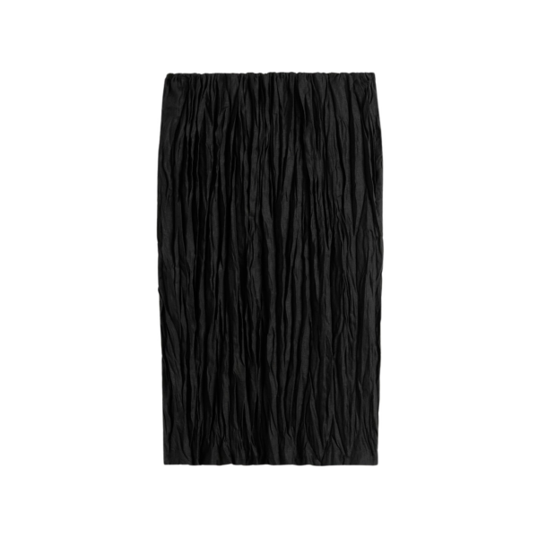 Totême Crinkled Linen Skirt Black - Skirts - Scandinavian Minimalist Luxury at Luxury Shoes 