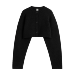 Totême Cropped Oversized Cardigan Black - Knitwear - Scandinavian Minimalist Luxury at Luxury Shoes 