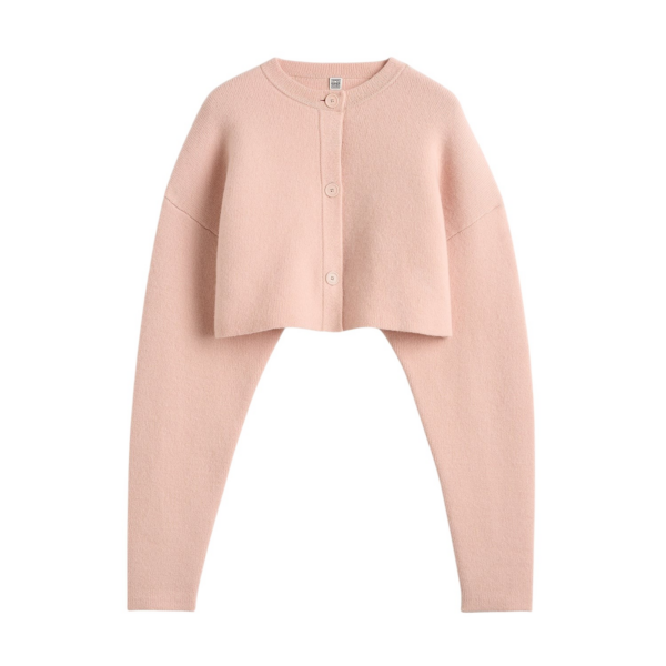 Toteme Cropped Oversized Cardigan Flamingo
