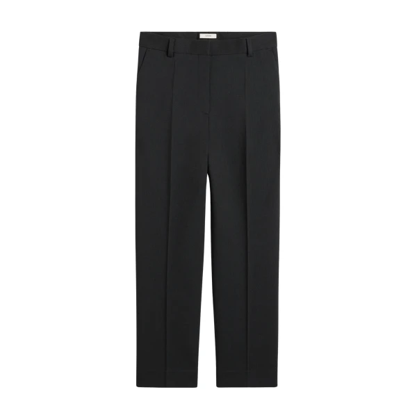 Totême Cropped Suit Trousers Washed Black - Pants - Scandinavian Minimalist Luxury at Luxury Shoes 