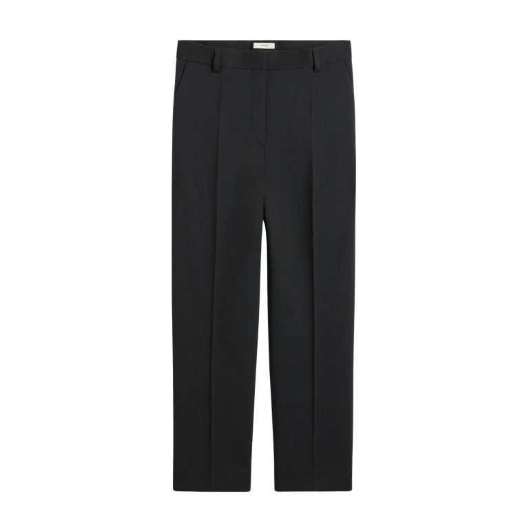 Totême Cropped Suit Trousers Washed Black - Pants - Scandinavian Minimalist Luxury at Luxury Shoes 