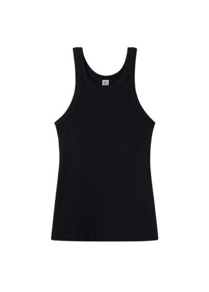 Totême Curved Rib Tank Black - Tops - Scandinavian Minimalist Luxury at Luxury Shoes 