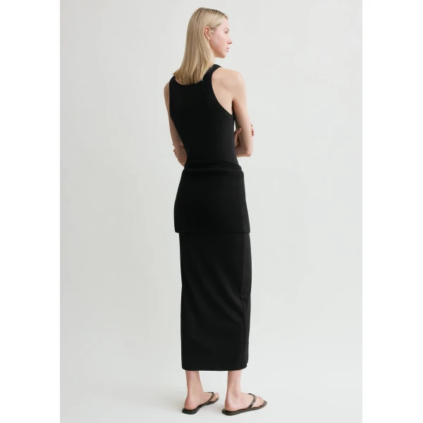 Totême Curved Rib Tank Dress Black - Dresses - Scandinavian Minimalist Luxury at Luxury Shoes 