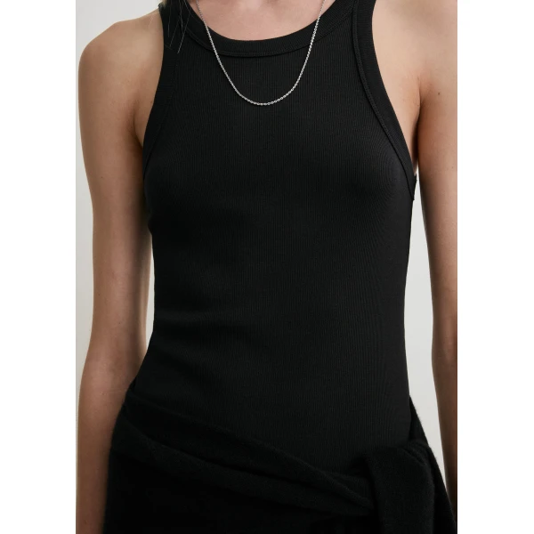 Totême Curved Rib Tank Dress Black - Dresses - Scandinavian Minimalist Luxury at Luxury Shoes 