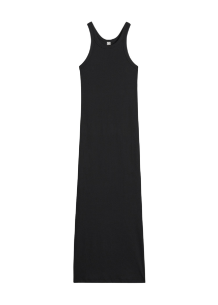 Totême Curved Rib Tank Dress Black - Dresses - Scandinavian Minimalist Luxury at Luxury Shoes 