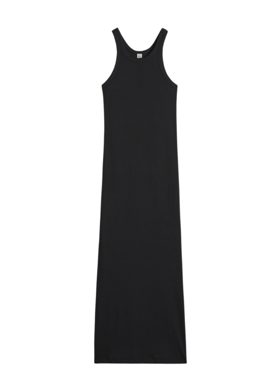 Totême Curved Rib Tank Dress Black - Dresses - Scandinavian Minimalist Luxury at Luxury Shoes 