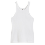Totême Curved Rib Tank White - Tops - Scandinavian Minimalist Luxury at Luxury Shoes 