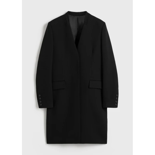 Totême Deep Pleat Coat Black - Coats - Scandinavian Minimalist Luxury at Luxury Shoes 