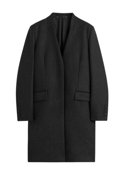 Totême Deep Pleat Coat Charcoal Melange - Coats - Scandinavian Minimalist Luxury at Luxury Shoes 