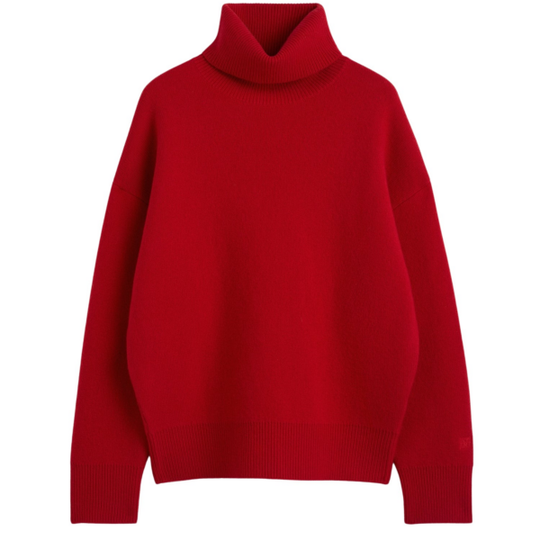 Toteme Double-Knit Turtleneck Poppy Knit