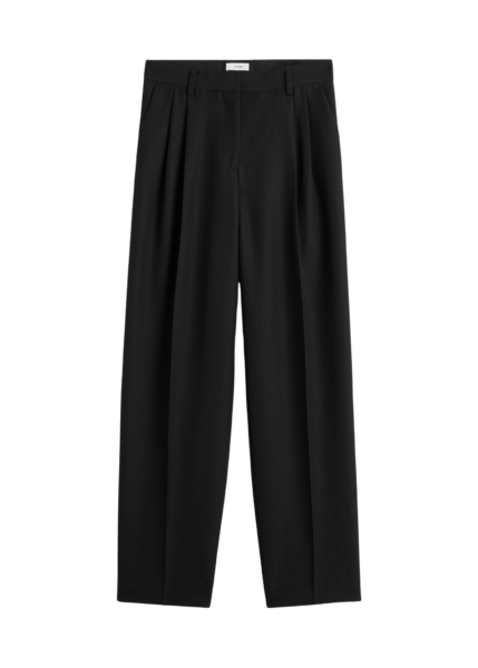 Totême Double-Pleat Tailored Trousers Black - Pants - Scandinavian Minimalist Luxury at Luxury Shoes 