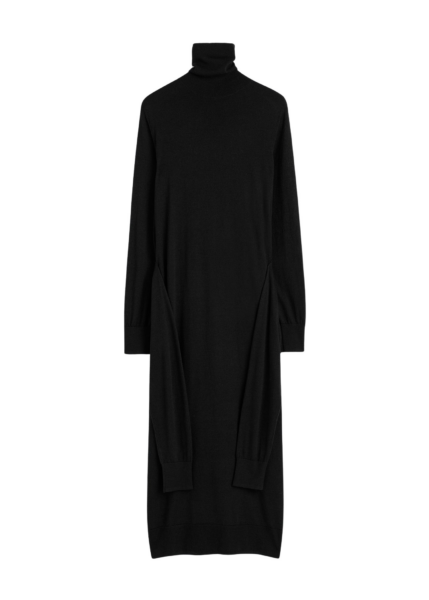 Totême Double-Sleeve Turtleneck Dress Black - Dresses - Scandinavian Minimalist Luxury at Luxury Shoes 