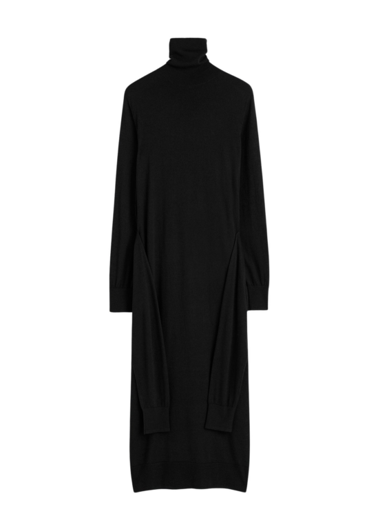 Totême Double-Sleeve Turtleneck Dress Black - Dresses - Scandinavian Minimalist Luxury at Luxury Shoes 