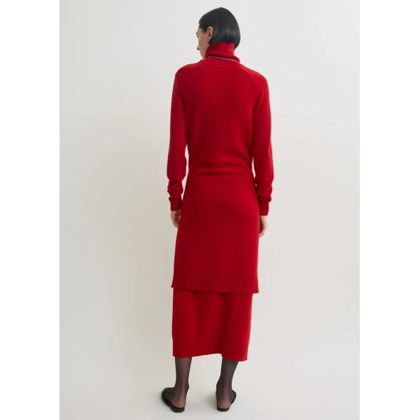 Totême Double-Sleeve Turtleneck Dress Poppy - Dresses - Scandinavian Minimalist Luxury at Luxury Shoes 