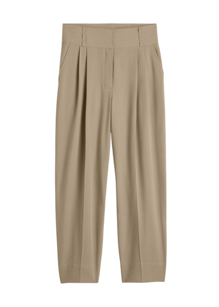 Totême Draped Balloon Trousers Overcast Beige - Pants - Scandinavian Minimalist Luxury at Luxury Shoes 