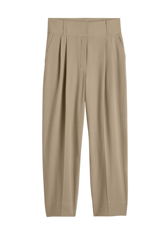 Totême Draped Balloon Trousers Overcast Beige - Pants - Scandinavian Minimalist Luxury at Luxury Shoes 