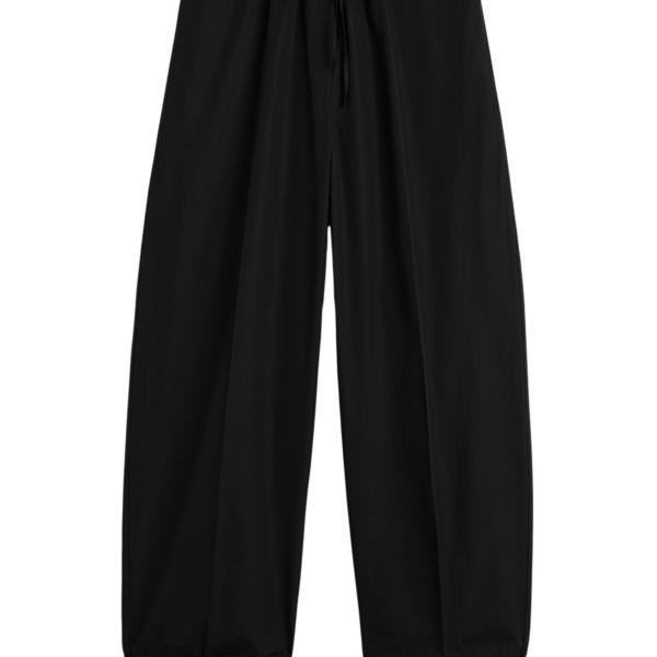 Toteme Drawstring Cotton Trousers Black