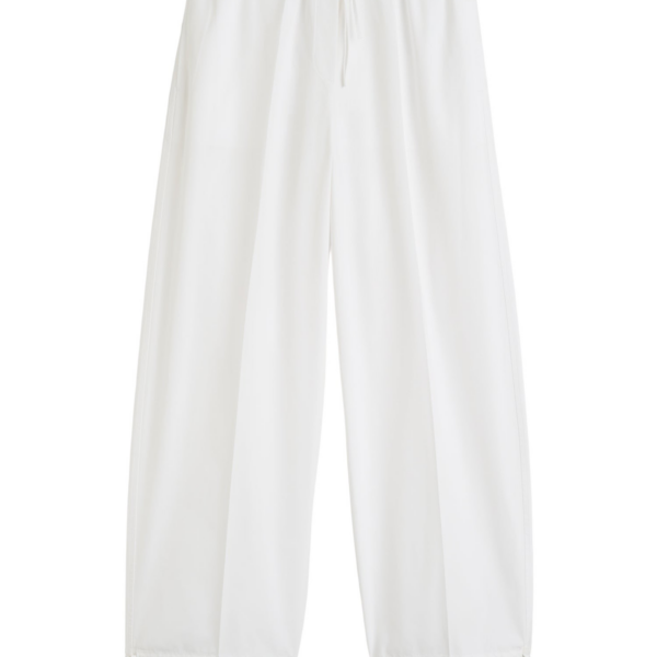 Toteme Drawstring Cotton Trousers White