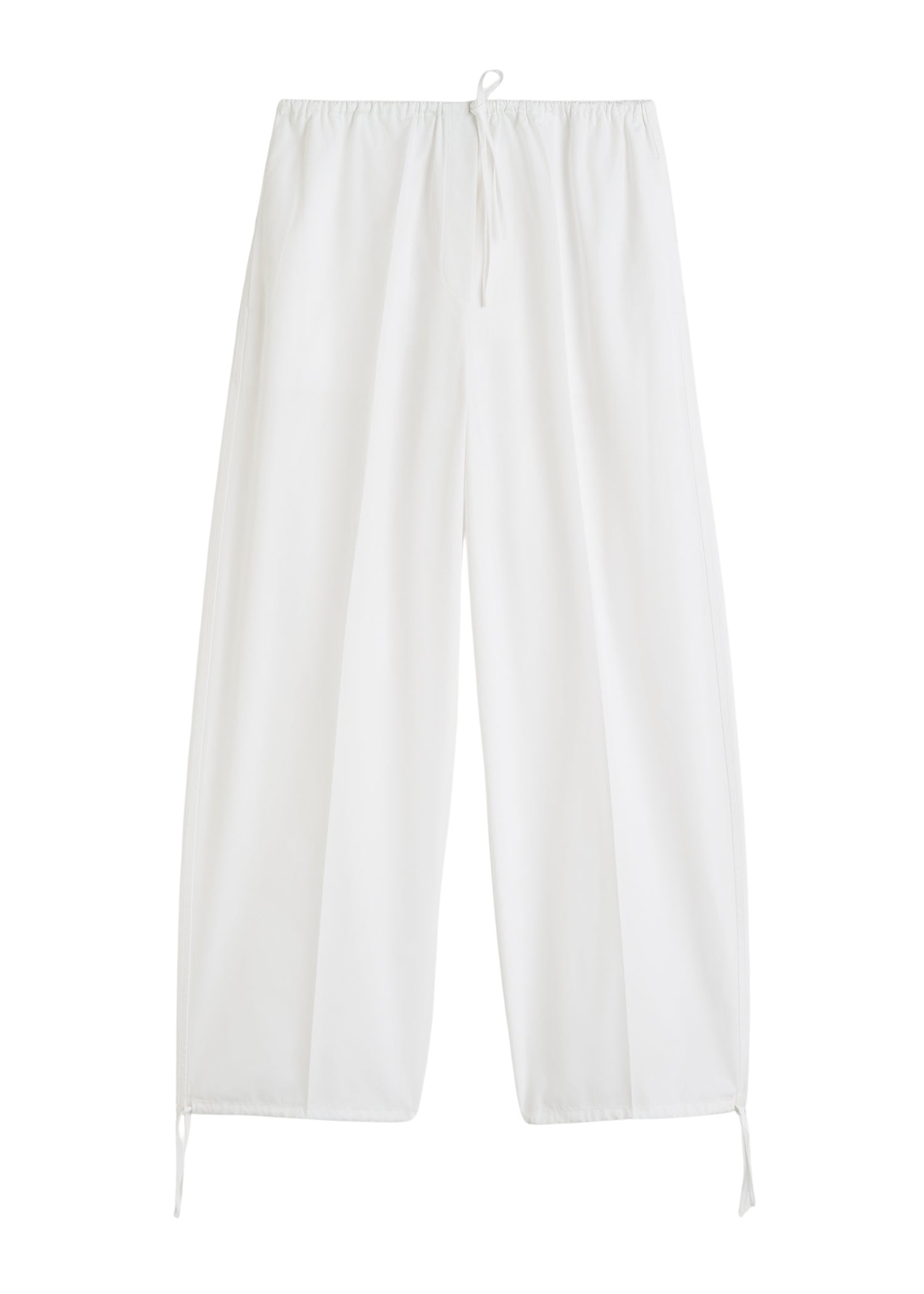 Toteme-Drawstring-Cotton-Trousers-White81441_nobg Totême Drawstring Cotton Trousers White - Pants - Scandinavian Minimalist Luxury at Luxury Shoes