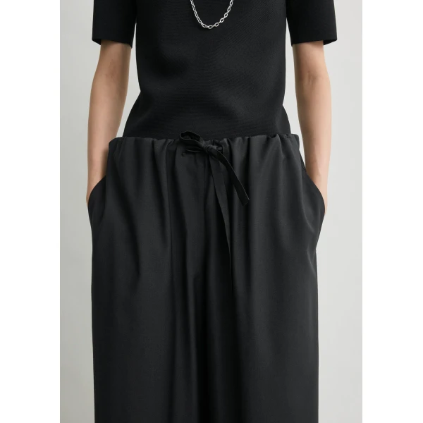 Totême Drawstring Dinner Trousers Black - Pants - Scandinavian Minimalist Luxury at Luxury Shoes 
