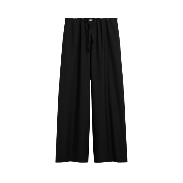 Totême Drawstring Dinner Trousers Black - Pants - Scandinavian Minimalist Luxury at Luxury Shoes 