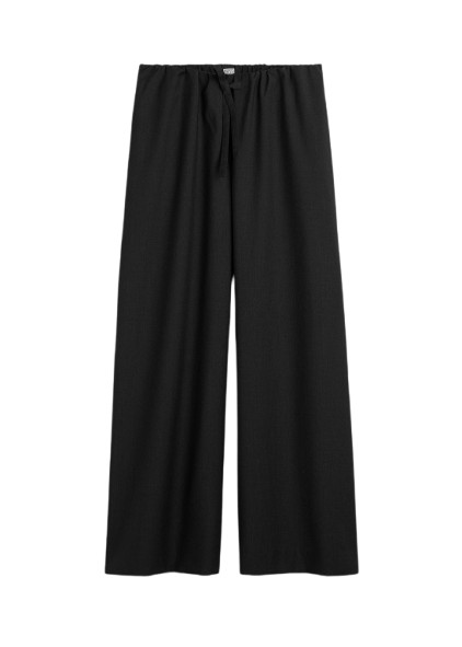 Totême Drawstring Dinner Trousers Charcoal Melange - Pants - Scandinavian Minimalist Luxury at Luxury Shoes 