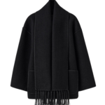 Totême Embroidered Scarf Jacket Black - Jackets - Scandinavian Minimalist Luxury at Luxury Shoes 