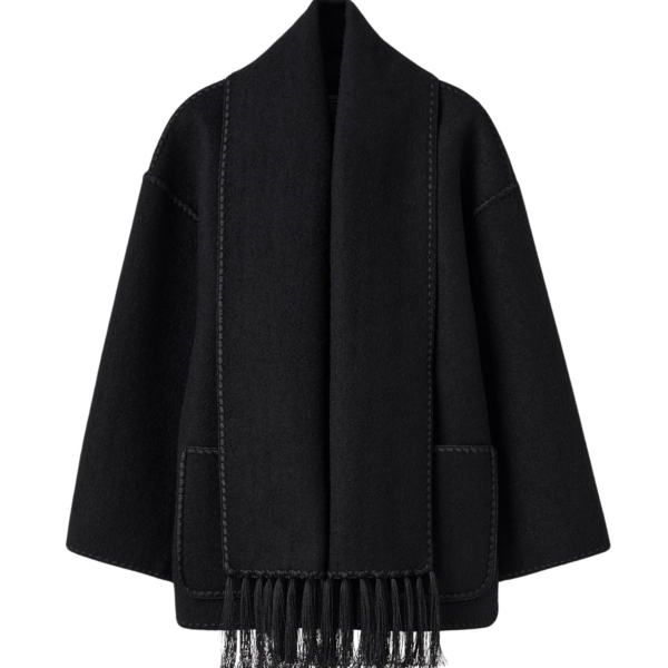 Toteme Embroidered Scarf Jacket Black