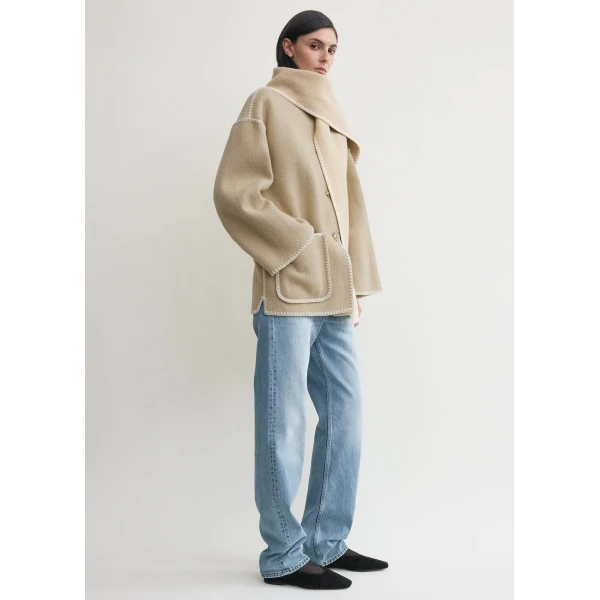 Totême Embroidered Scarf Jacket Harvest - Jackets - Scandinavian Minimalist Luxury at Luxury Shoes 