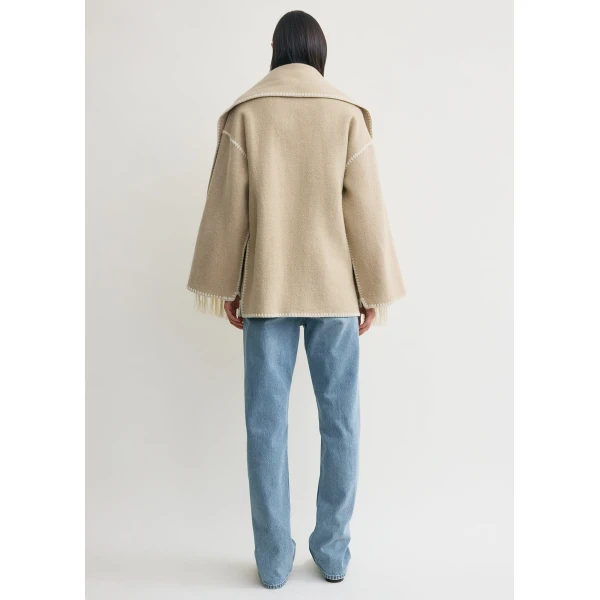 Totême Embroidered Scarf Jacket Harvest - Jackets - Scandinavian Minimalist Luxury at Luxury Shoes 