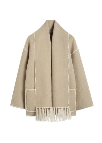 Totême Embroidered Scarf Jacket Harvest - Jackets - Scandinavian Minimalist Luxury at Luxury Shoes 
