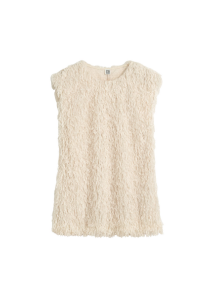 Totême Feathered-Jersey Top Eggshell - Tops - Scandinavian Minimalist Luxury at Luxury Shoes 