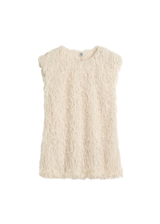 Totême Feathered-Jersey Top Eggshell - Tops - Scandinavian Minimalist Luxury at Luxury Shoes 