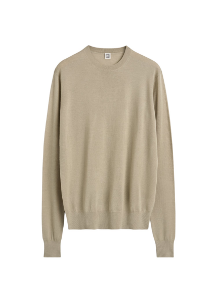 Totême Fine Crew Knit Fawn - Knitwear - Scandinavian Minimalist Luxury at Luxury Shoes 