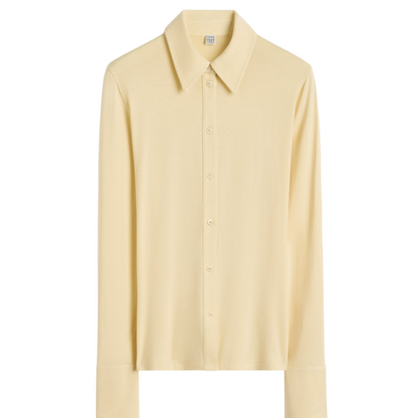 Totême Fitted Jersey Shirt Buttercup - Tops - Scandinavian Minimalist Luxury at Luxury Shoes 